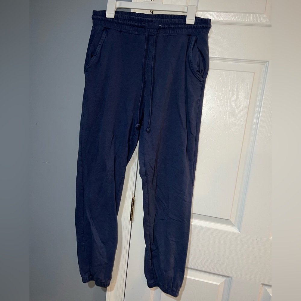 blue drawstring sweatpant joggers